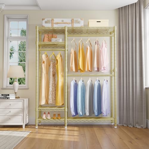 Image of VIPEK V2 Heavy Duty Clothes Rack, Metal Closet Rack Organizer, Gold