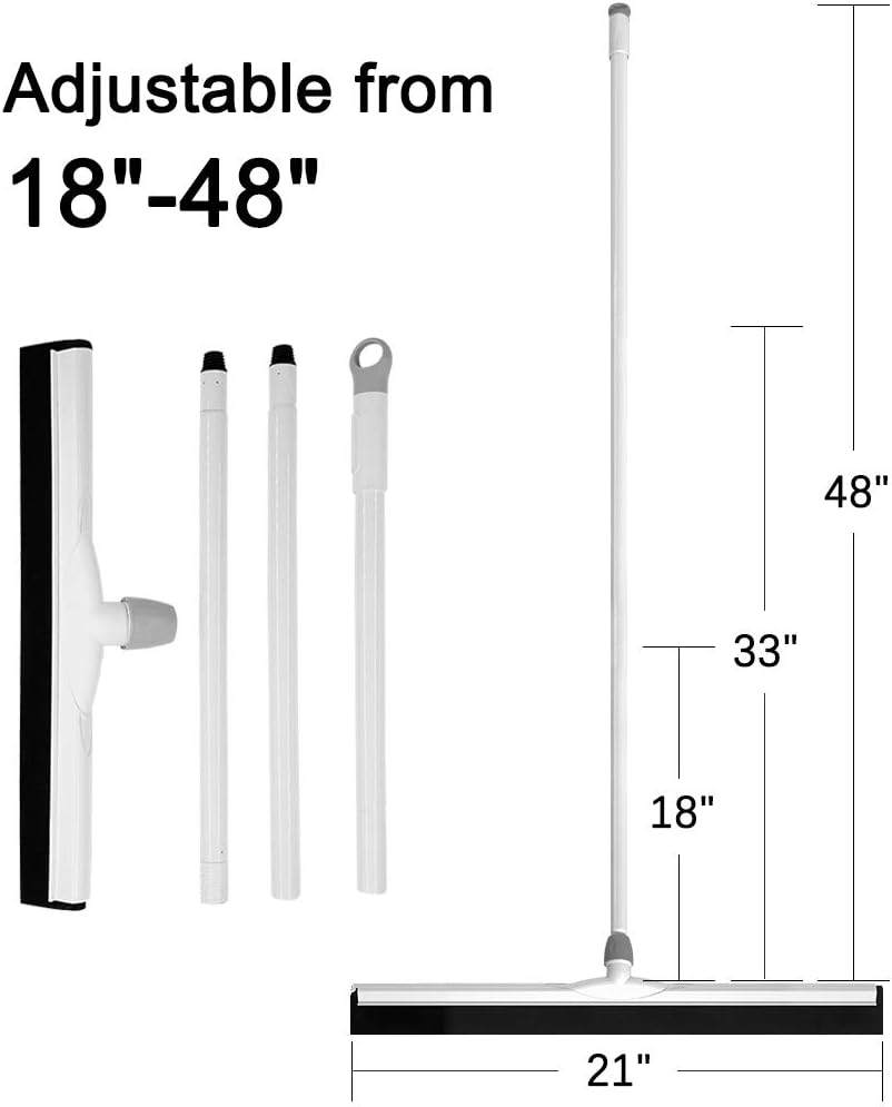 BOOMJOY Floor Squeegee with Long Handle (48"), Wide Wiper Blade (21") for Deck, Bathroom, Shower,Concrete Floor