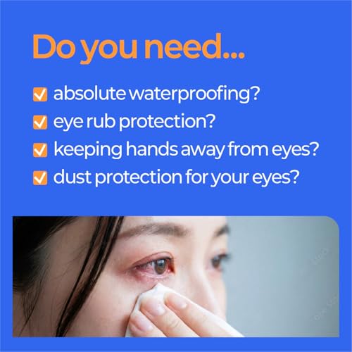 Image of Waterproof Eyepatch for Shower, 3D Eye Dome Shield for Eyelash Extensions Lash Lift & Microblading, Disposable Adhesive Eye Patch for Women & Adults, Made in Korea (12 Pcs)