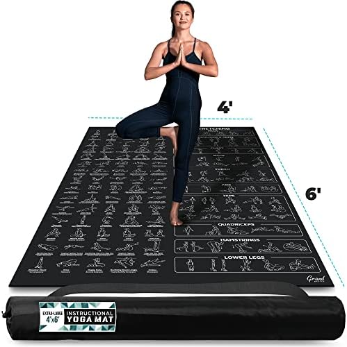 Extra-Large Instructional Yoga Mat with Poses Printed On It - 3X ...