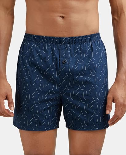 Image of Jockey 8222 Men's Super Combed Mercerized Cotton Woven Printed Inner Boxers with Ultrasoft and Durable Inner Waistband (Pack of 2)