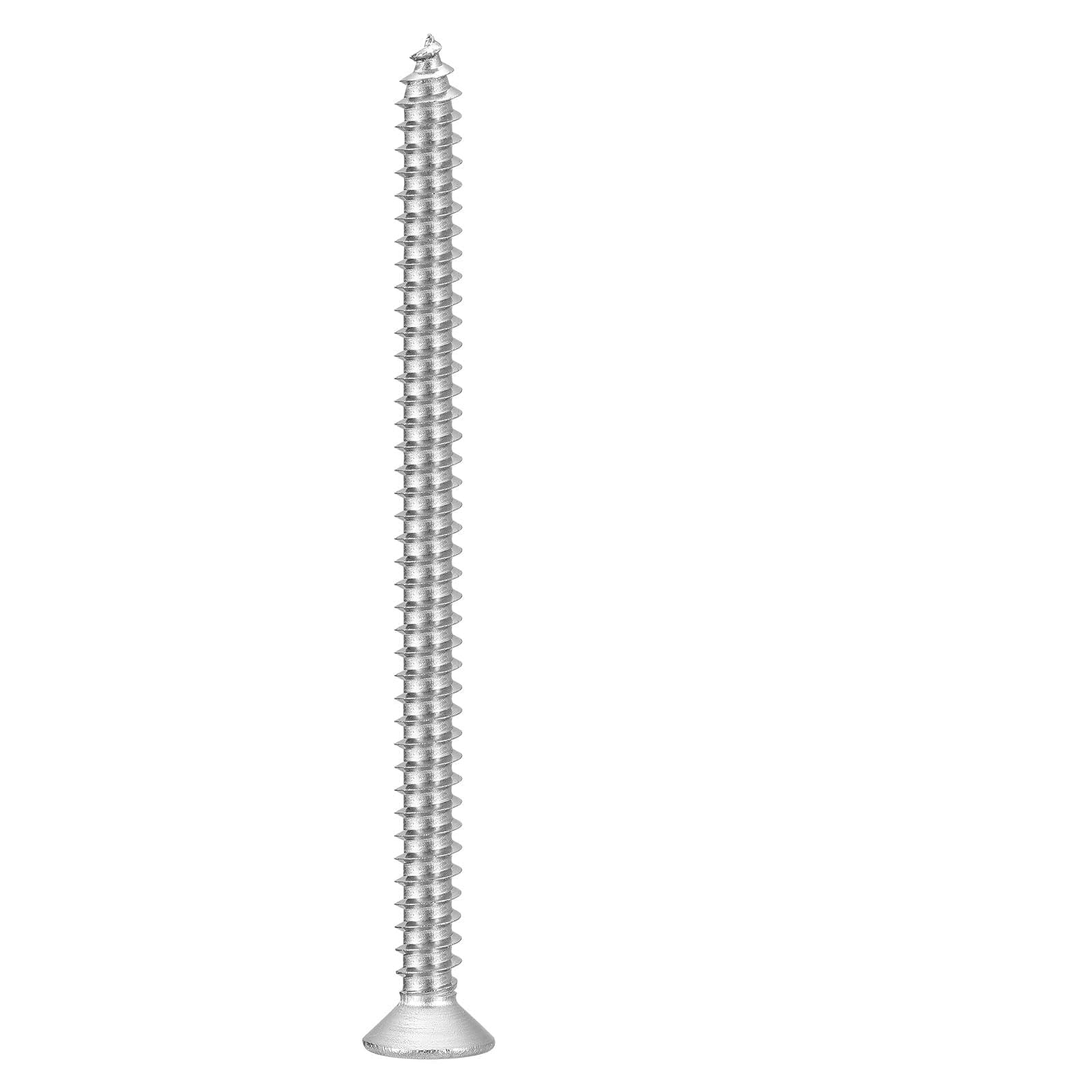 METALLIXITY Countersunk Phillips Wood Screw (#8x2-1/2") 50Pcs, 304 Stainless Steel Coarse Thread Phillips Drive Flat Head Wood Screws - for Furniture Installation Repair, Silver — image 1