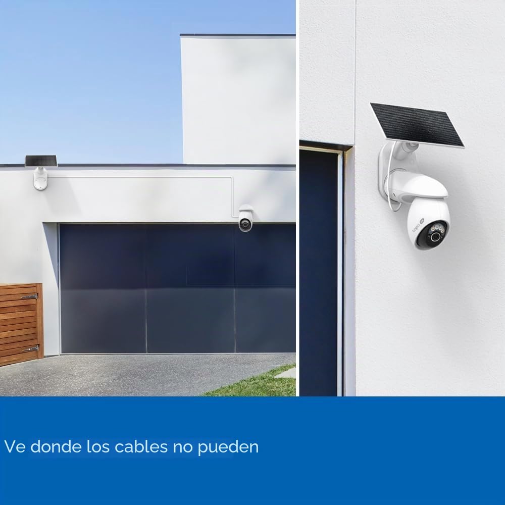 Tapo C660 Kit 4K 8MP Cámara de Seguridad Pan/Tilt alimentada por energía Solar, visión Nocturna a Color Starlight, cámara Exterior de Seguimiento de IA de 360°, Carga Solar, Audio bidireccional