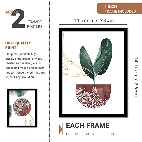 Image of kotart Abstract Art Wall Paintings with Frame for Living Room - Nature Theme Framed Wall Posters /Paintings Set of 4 (Art 4, Small (10x13 or 10x10 inch))