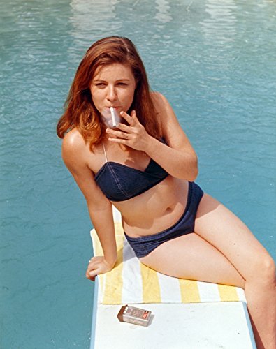 Patty Duke sitting in Purple Bikini Photo Print (8 x 10)