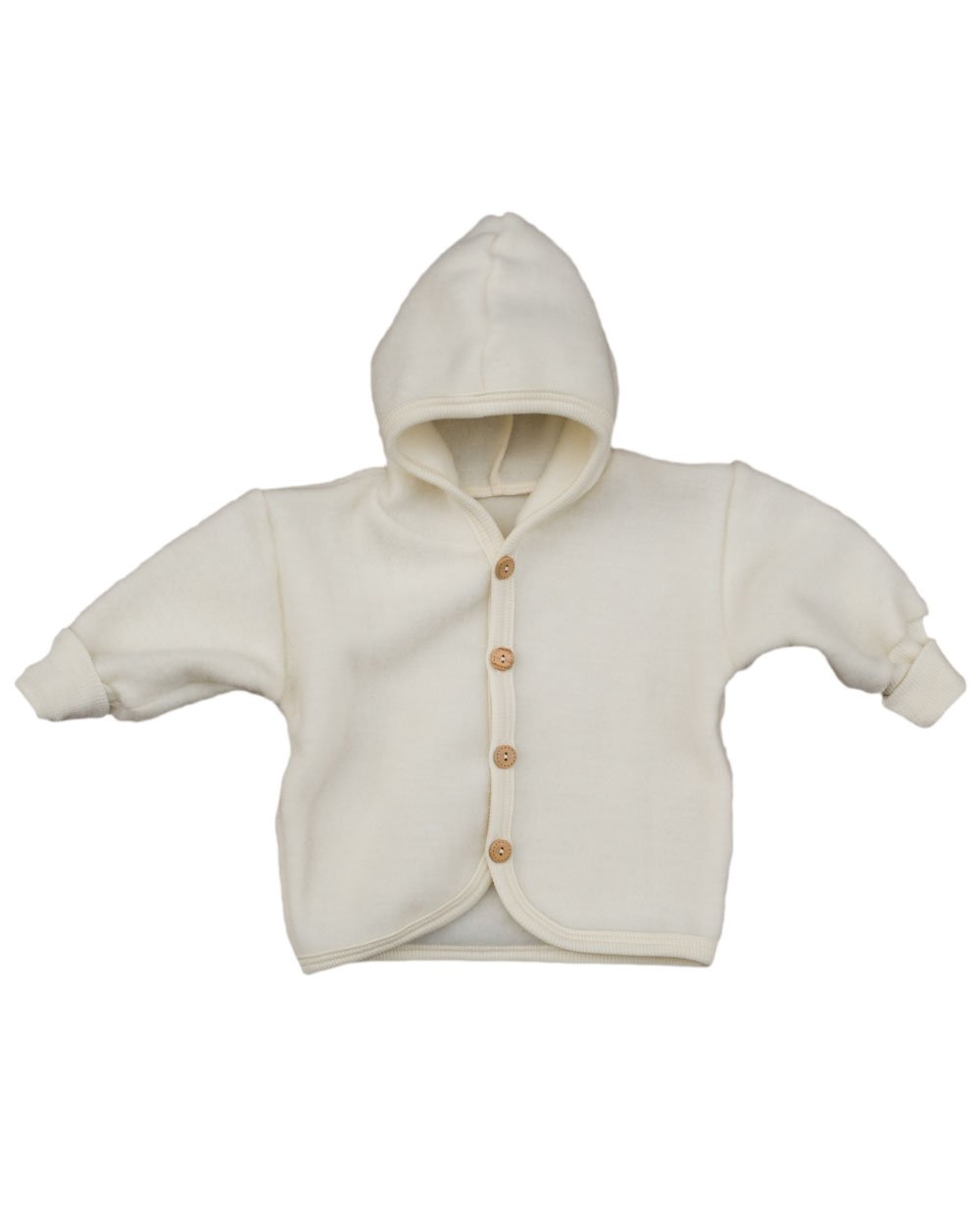 Cosilana, Baby Hooded Jacket, 100% Wool (0-2 months (Height 18-22) (EU 50/56), Natural)