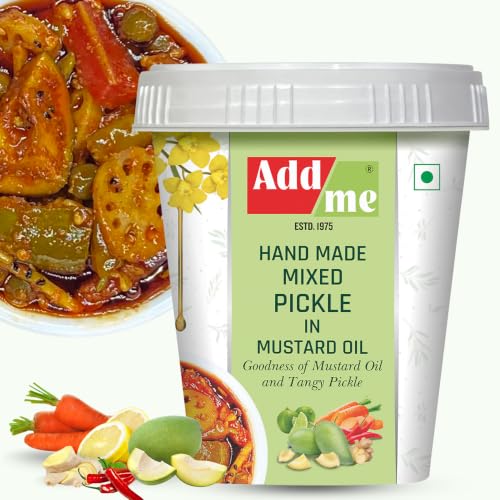 Image of Add me Hand Made Mixed vegetable Pickle in Mustard Oil 500gm | Goodness Of Mixed Pickles | Rajasthani mix achar marwadi pickle Bucket Pack