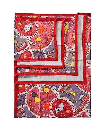 Image of EcoSoft Plastic Sheet,PVC Sheet for Kids,Rubber Sheet for Babies,Bed Wetting Protector(90 x 135 cm) (Pink Cow)