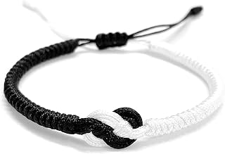 Tibetan Lucky Bracelet Handmade Amulet Knot Woven Red Black White String Rope Protection Bracelets for Women Men BFF Friendship Couples Family Birthday Mothers Day Christmas Fashion Jewelry Gifts