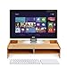 Kamtop Supporto per Schermo Monitore Impermeabile Ignifugo con Scaffale Alzato a Due Piani Organizzatore da Scrivania per Schermo di Computer PC Desktop Laptop LCD TV - Legno