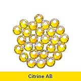 Form: RUND Alle Größen Non Hotfix Strass Alle Farben AB Kristall Mit Kleber Auf Flatback Strass Glas Strass ab für Hochzeitskleid, Citrin ab, SS16 1440pcs