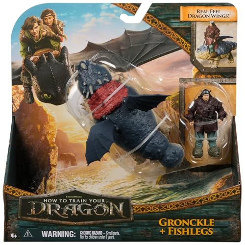 Miniatura 2 de Dreamworks Dragons - Pack Figura Dragón y Vikingo: Gronkel y Patapez de Cómo Entrenar a Tu Dragón - Figuras de Acción Articuladas - Juguetes Niños 4 Años + - Regalo Niño 4 Años +
