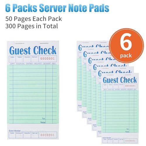 Zparik 6 Pack Guest Checks Books For Servers Server Note Pads thumb #3