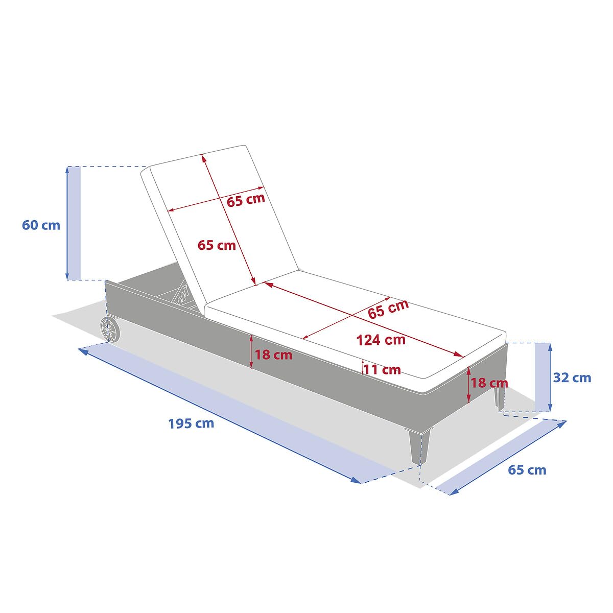 Hespéride - Lit de Piscine boali Savana Aluminium résine tressée et Polyester