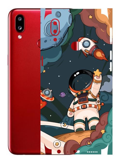 Image of AtOdds - Samsung Galaxy A10s Mobile Back Skin Sticker - Lamination - Rear Screen Guard Protector Film Wrap (Coverage - Back+Camera+Sides) (Design - Space)
