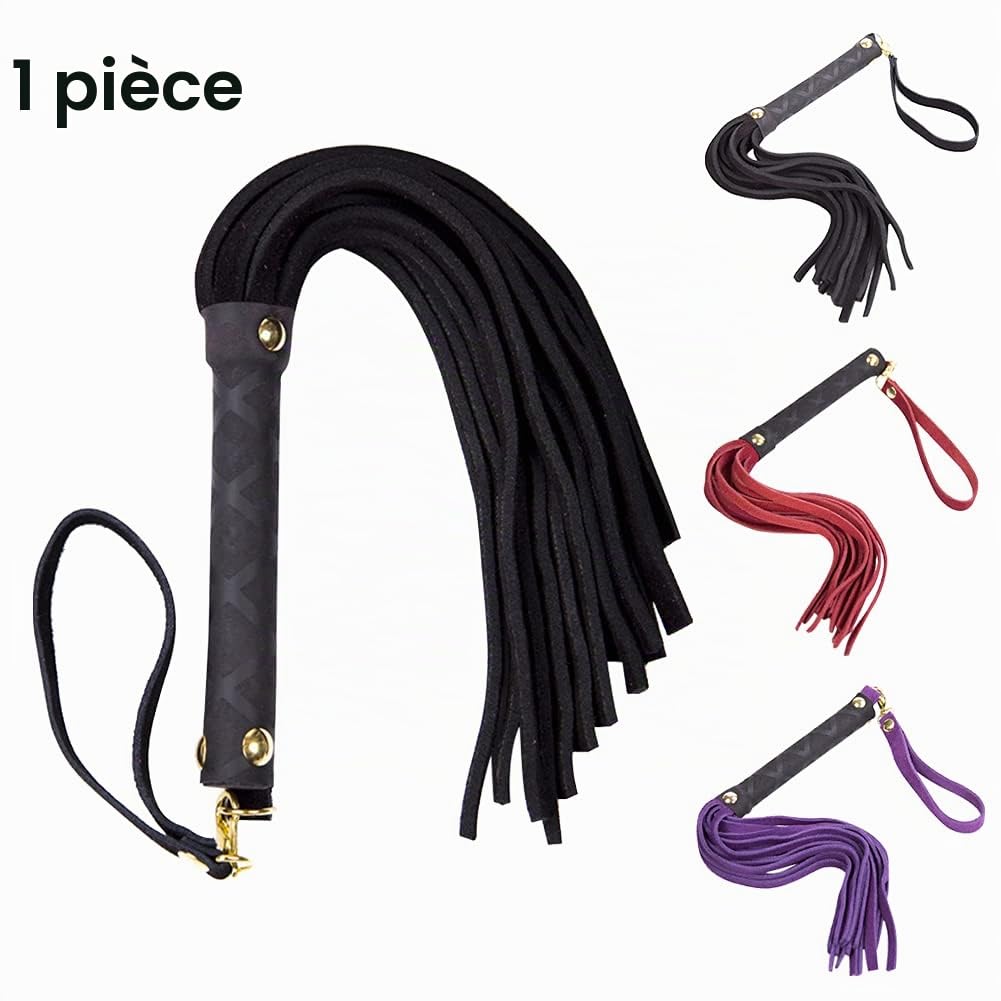 Cravache d'équitation fouet poignée souple harnais cuir synthétique outil enseignement accessoires costume noir