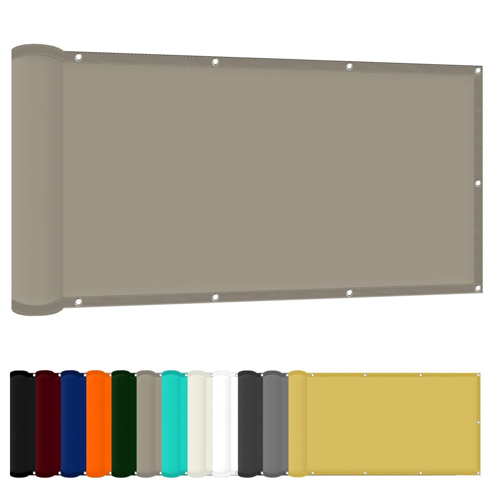 Rectangle Sunscreen Canopy 200 x 500 cm(79 x 197inch) Waterproof Garden Shade Sail 98% UV Block with Free Rope & Fixing Kit Pool Terrace Greenhouse Shade Cloth, Khaki — image 1