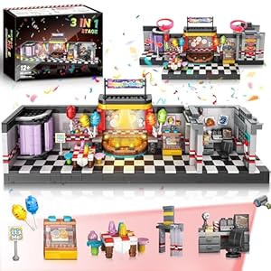 Five Nights Security Room Building Block Toy for Adult, Security Room Fredy Building Set Five Nights Game Toys Merch Suitable for Halloween Birthday Gift, 1388Pcs