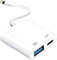 Vista 1 de Adaptador Lightning a USB para cámara para iPhone con puerto de carga Lightning Cable OTG USB 3.0 hembra Teclado Mouse Sin soporte para USB C, SSD