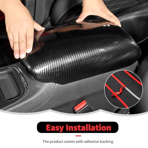 RT-TCZ Center Console Cover Armrest Box Trim Cover Decoration Interior Accessories for Jeep Grand Cherokee 2011-2020,for Dodge Durango 2011-2025 (Black Carbon Fiber) by RT-TCZ - Image 5