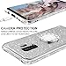 OCYCLONE Galaxy S9 Case, Glitter Bling Diamond Rhinestone Bumper Cute Galaxy S9 Phone Case for Girls with Ring Kickstand Sparkly Protective Samsung Galaxy S9 Case for Women - Silver
