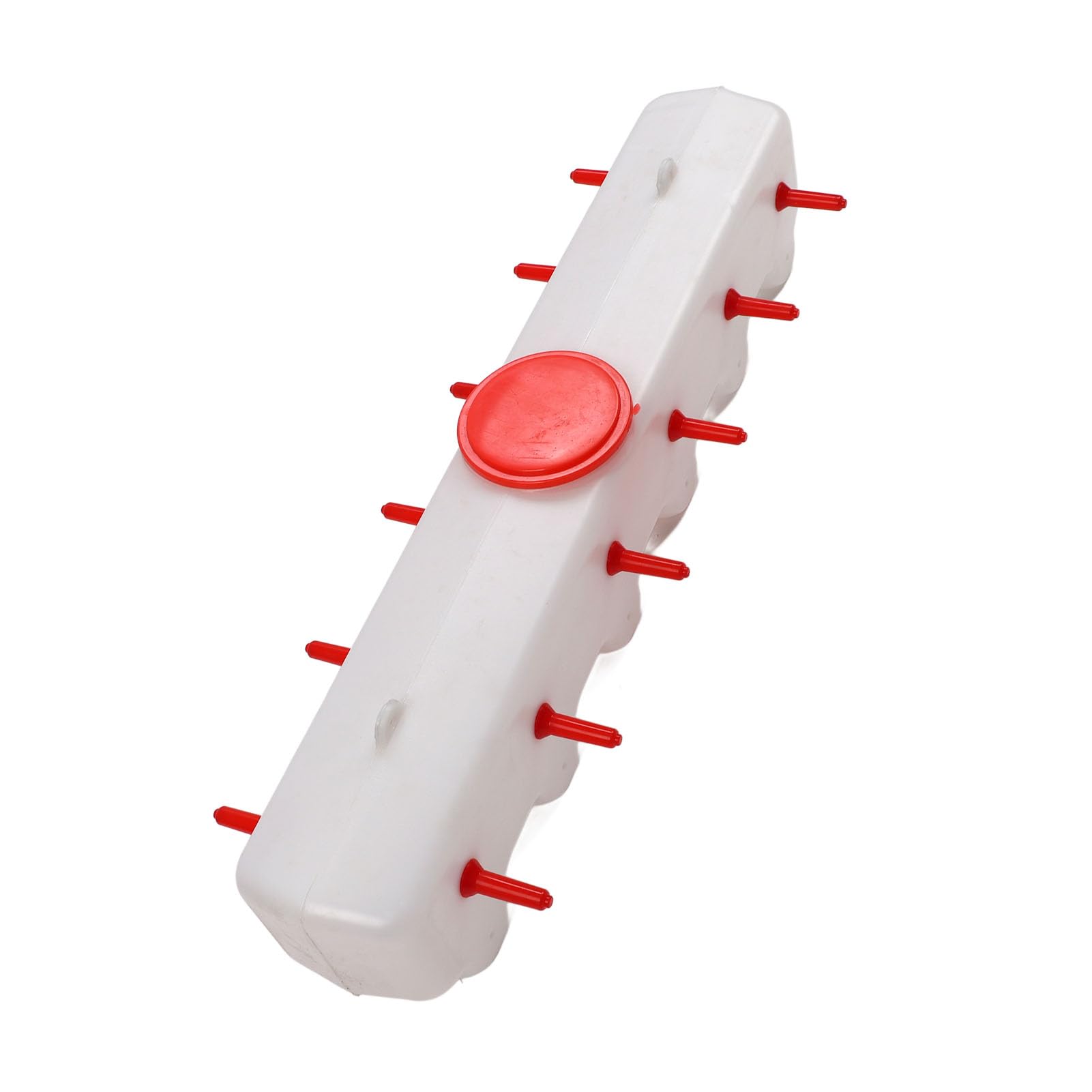 Qcwwy Alimentador de Leche para Cachorros de Lechón de Cordero, Cubo Rojo para Ganado, Capacidad de 9L, Alimentador de Pezones de Animales para Granja