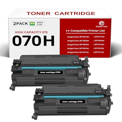 Image of 070H 070 high Capacity Toner Cartridge Replacement for Canon 070 / 070H / CRG-070 with Canon ImageCLASS MF465dw MF462dw LBP247dw LBP246dw LBP243dw LBP244dw Printer | 2-Pack Black Ink