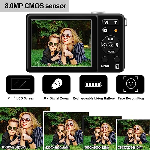 Digital Camera For Photography, Rechargeable 30Mp Point And Shoot Camera With 2.8" Lcd 18X Digital Zoom For Kids Teens Elders（Blue） #TOP1