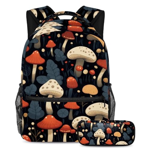 Sac à dos champignon multicolore pour aller à l'école primaire et transporter le goûter