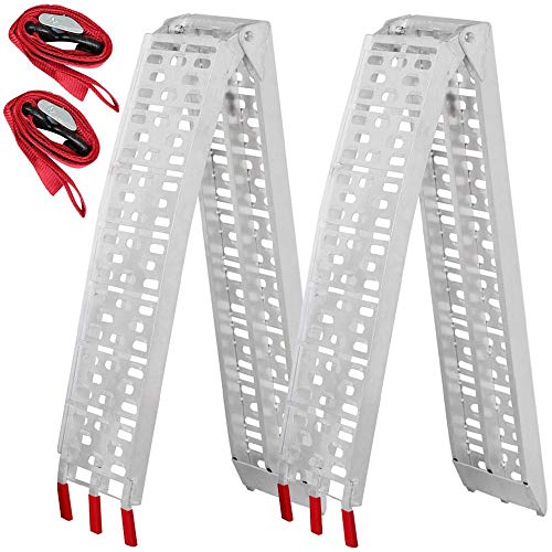 Yaheetech Pair 7.5 Feet Aluminum Truck Ramps/ATV Ramps/Motorcycle Ramp/Loading Ramps for Lawn Mower/Pickup Trucks/Snow Blower 1500lb Capacity