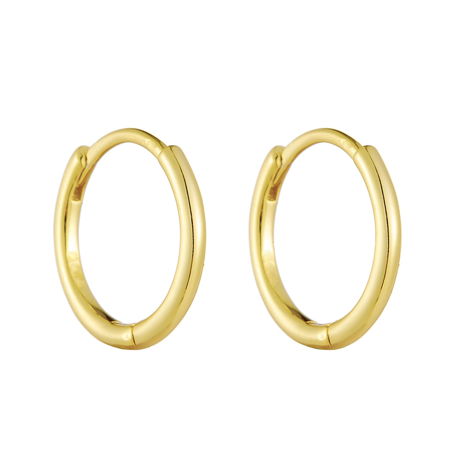 Pendientes de aro de oro 750 585 375 de oro auténtico, para mujer, 6 mm, 7 mm, 8 mm, 9 mm, sin alergias, para mujeres y bodas