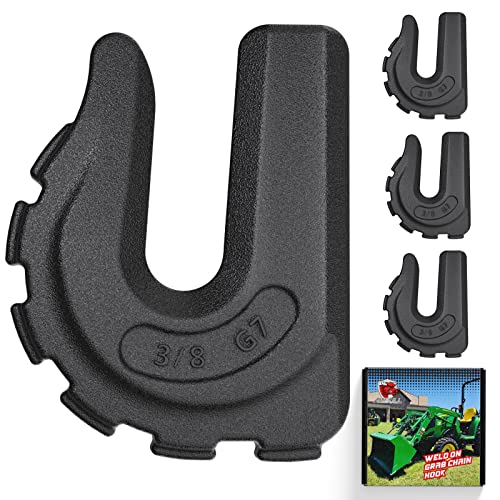 Ambull 4 Pack 3/8" Forged Clevis Grab Chain Hooks, Heavy Duty Forged Grade 70 Grade Utility Hook Weldable For Trailer Truck, Rigging, Car, Suv, Rv, Utv, Tractors Loader Bucket-18000 Lbs Capacity #TOP20