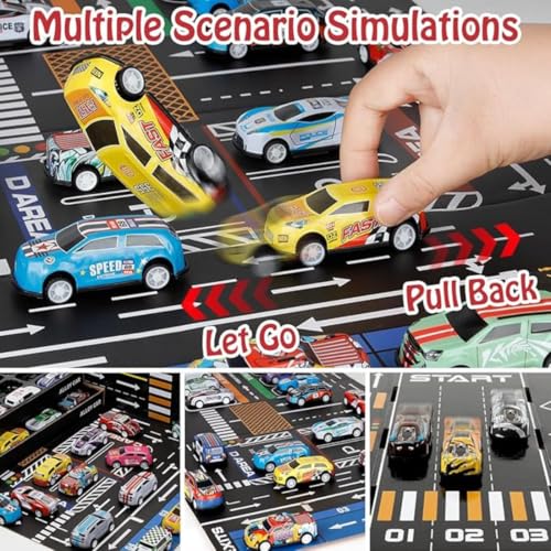 Image of TAZLYN hot Wheels car Collection Set Container Storage Box mini Cars for Kids Toy 48 car Set - cast Pull Back Cars Children Alloy Racing Toys Birthday Gift for Boys & Girls