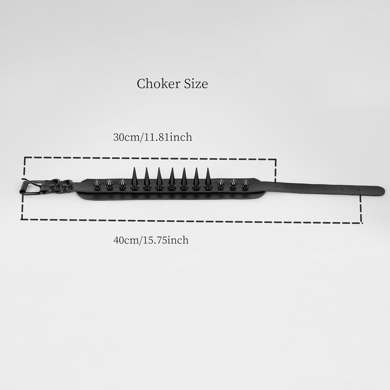 Manfnee Leather Studded Spike Bracelet Choker Punk Gothic Metal Rivet Cuff Bangle Black Wristband - Image 2