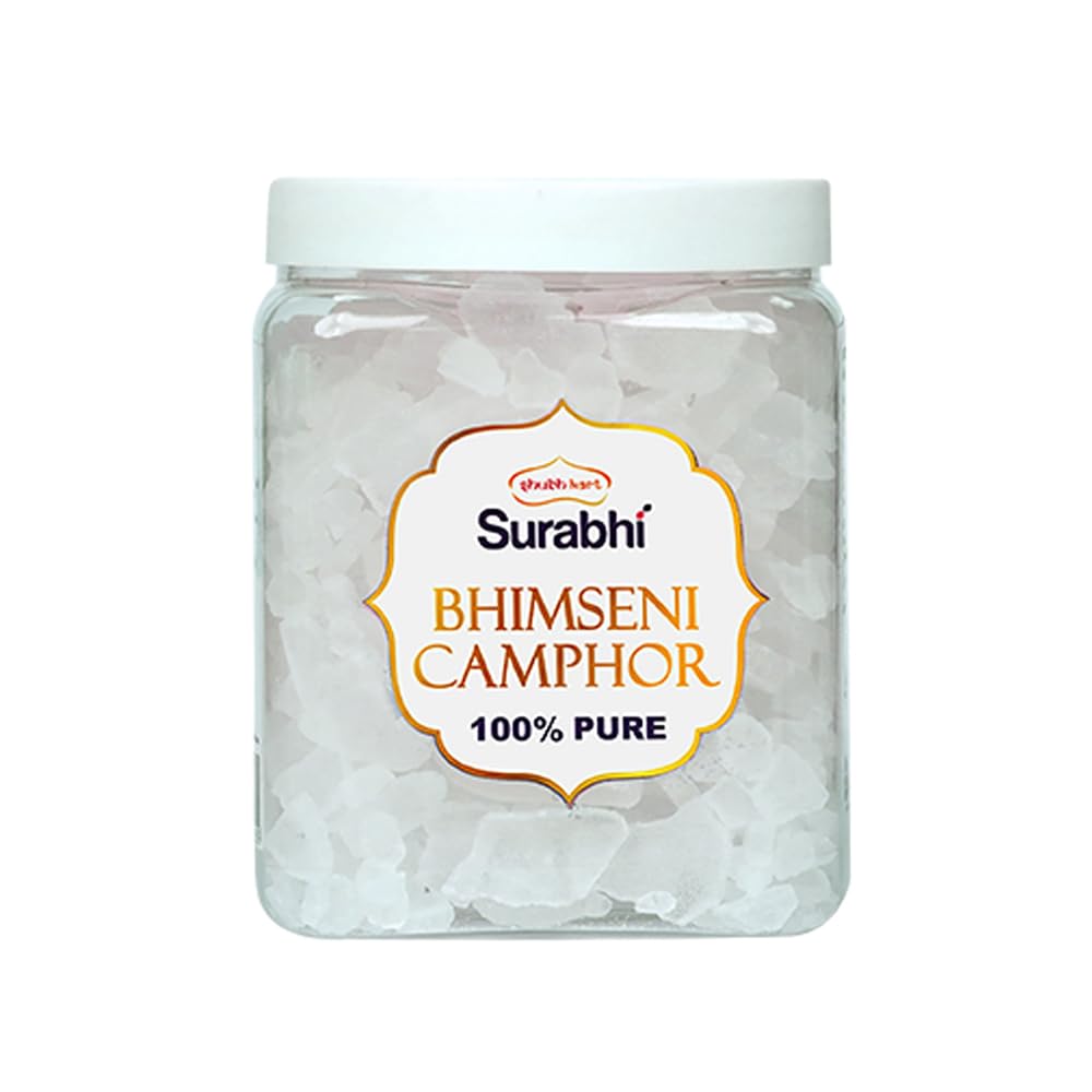 Shubhkart Surabhi Pure Organic and Original Bhimseni Camphor Kapoor Container |Purifying & Pleasant Fragrance for Pooja, Hawan, Air Freshener |Organic Camphor, Diffuser Camphor - 500 gm-image-1