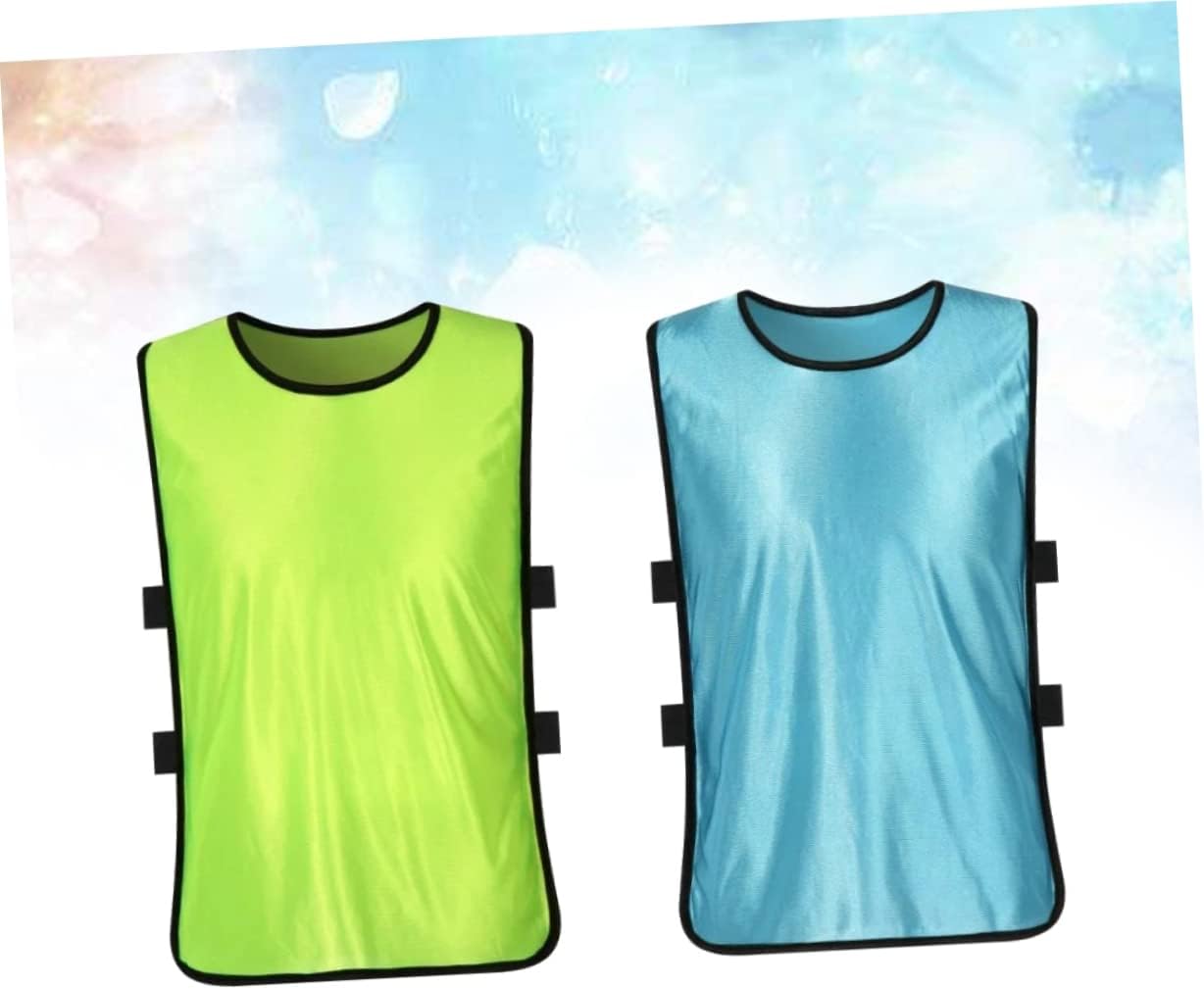 GANAZONO 12pcs Youth Soccer Uniforms Boys and Girls Mesh Vest Basketball Shirt for Boys and Girls Summer Vest Sleeveless Design Fluorescent Light
