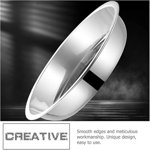 Miniatura 4 de Yardwe Soporte para cupcakes platos redondos de acero inoxidable, 6 platos llanos de metal, platos redondos de metal de 7 pulgadas para barbacoa,