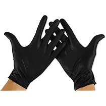 KMINA Guanti Nitrile Monouso, Neri, Senza Polvere, Senza Latex (100, XL)
