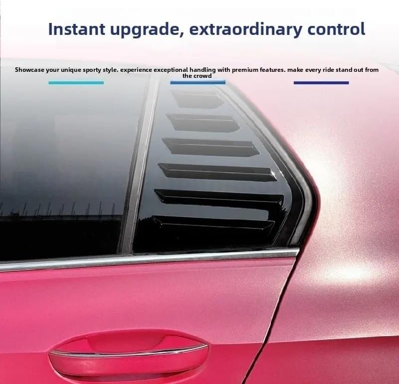 Rear Triangle Window Blind Compatible for VW Golf 8 MK8 2020+ Decal Stylish Car Modification Accessory Trendy Upgraded Design(Piano Black)