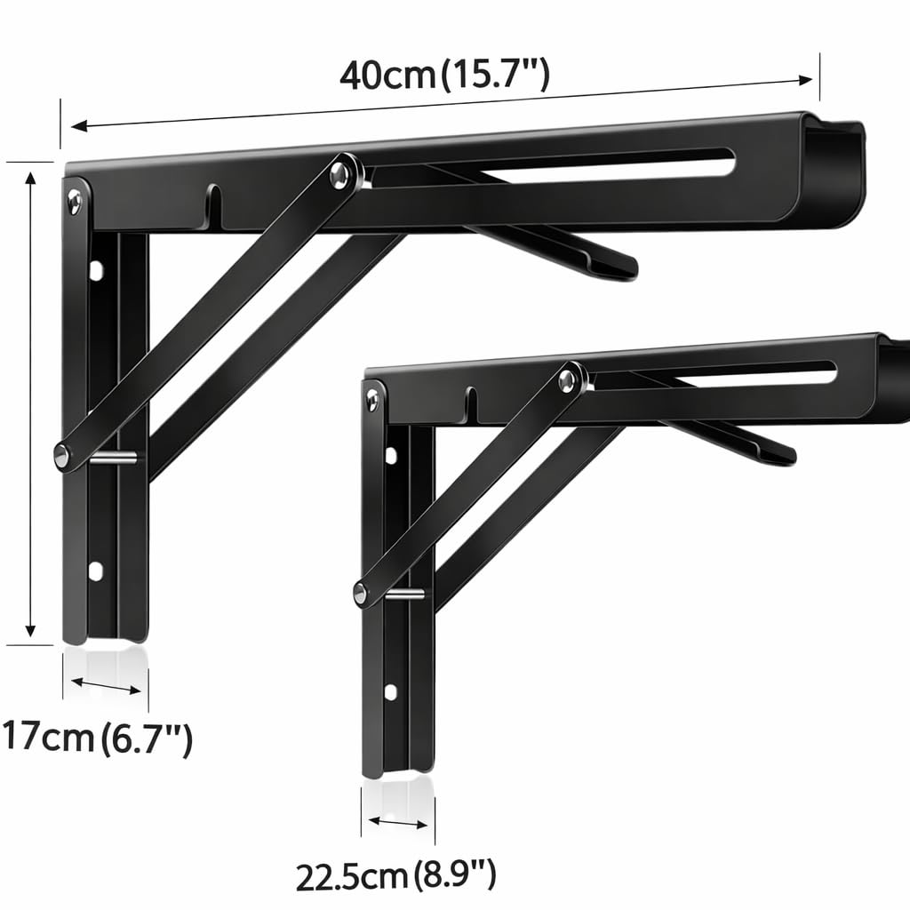 Foldable Wall Shelf Brackets - Space Saving! -2 Foldable Wall Shelf Brackets - Space Saving! -2