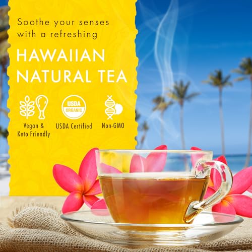 Image of Hawaiian Natural Tea Pineapple Strawberry Flavored Organic Tea - Tropical Fruit Green Tea Blend with White Tea - Perfect Daily Cup & Gift for Tea Lovers - 120 Tea Bags