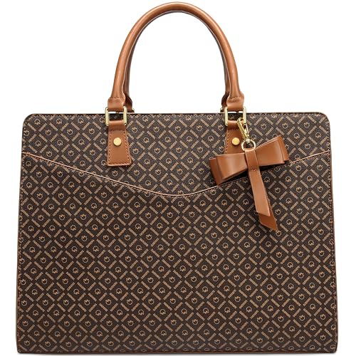 Queenoris Briefcase Tote Bag for Women, 15.6 inch Laptop Large Capacity Computer Bag Office Top Handle Handbag Work Bags