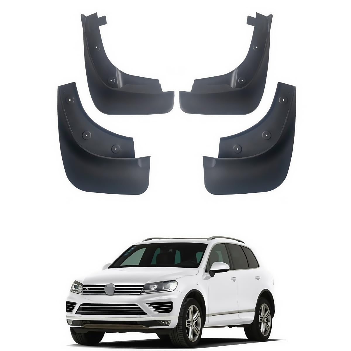 UDRFKDS Mud Flaps Splash Guards For VW Touareg 2019- Accessories Mudflap Fender Flares Front and Rear Mud Guard Set 4PCS