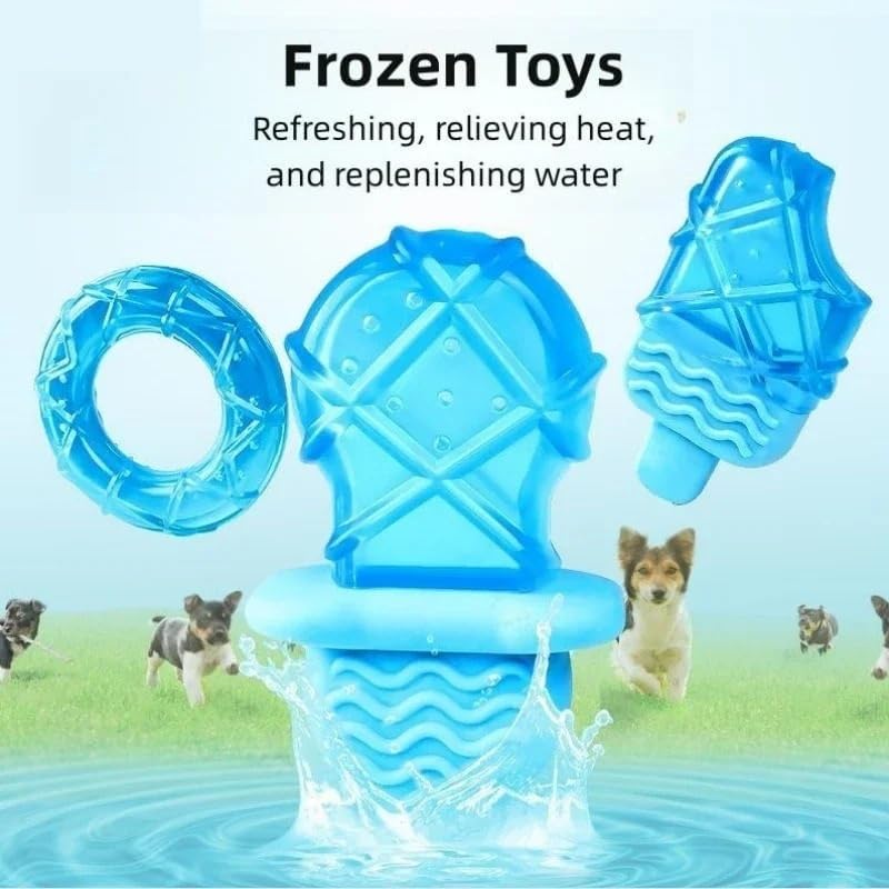 Dog Ice Stick Relieving Heat Cooling Pet Supplies Water Injection Tooth Grinding Toy Set Chew Puppy Outdoor Treat(Blue Nipple)