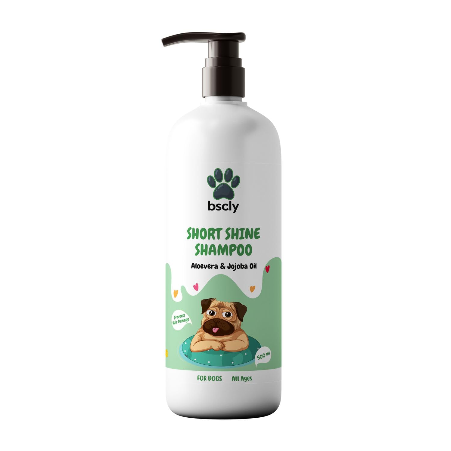 Bscly Short Shine Dog Shampoo 500ml | Enriched with Aloe Vera & Jojoba Oil | Moisturizes & Heals Skin | Suitable for Pomeranians to Golden Retrievers (B0CXPKGL4D) Amazon Price History, Amazon Price Tracker