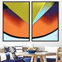 2 Piece Framed Canvas Wall Art Solid Structures Canvas Prints Home Artwork Decoration for Living Room,Bedroom - 16