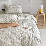 BuLuTu Kids Duvet Cover Twin, 100% Cotton Girls Boys Children Bedding Set with Reversible Animals Print - Twin Comforter Cover 86'x68' + 2 Pillow Cases Standard, Soft Breathable