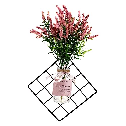 GRIRIW 1 セット フラワーバスケットのLEDライト led light wall light lit 壁掛けプランター ハンギングウォールプランター 家の装飾 壁飾りランプ 鉄 ピンク