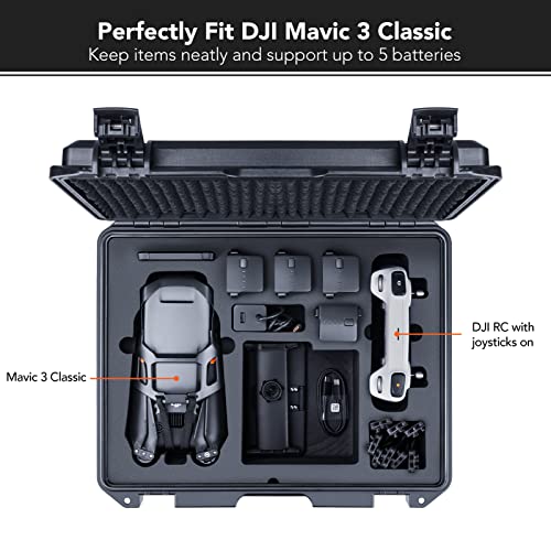 Lykus Titan M320 Waterproof Hard Case For Dji Mavic 3 Classic, Mavic 3/Cine, Fit Dji Rc/Rc Pro And Lanyard, Free Microsd Card Case Included [Case Only] #TOP2