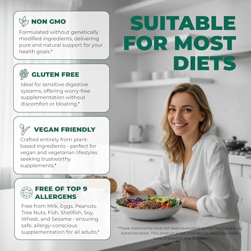 ELICORE Digestive Enzyme Pro Blend with Bromelain & Papaya Enzyme Gas and Bloating Relief for Women and Men, Gut & Digestive Health Supplement – Gluten-Free – 60 Veg Capsules — view 5